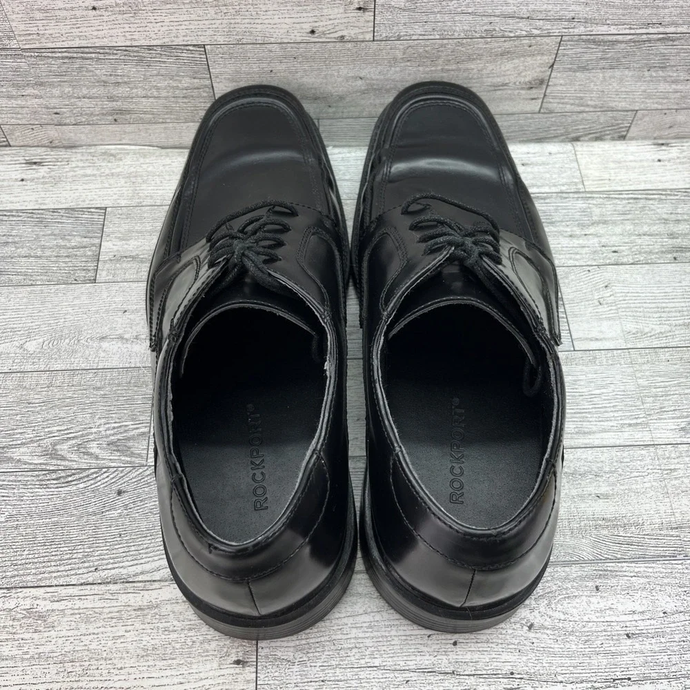 Rockport Apron Toe‎ Oxford Black Leather Dress Shoes K57116 Men Size 10